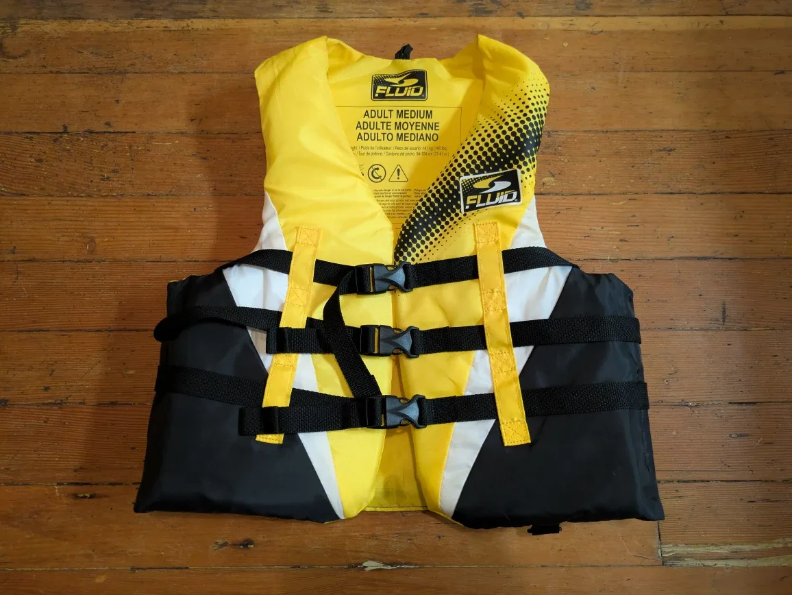 Fluid Adult Medium Life Jacket - Yellow/Black