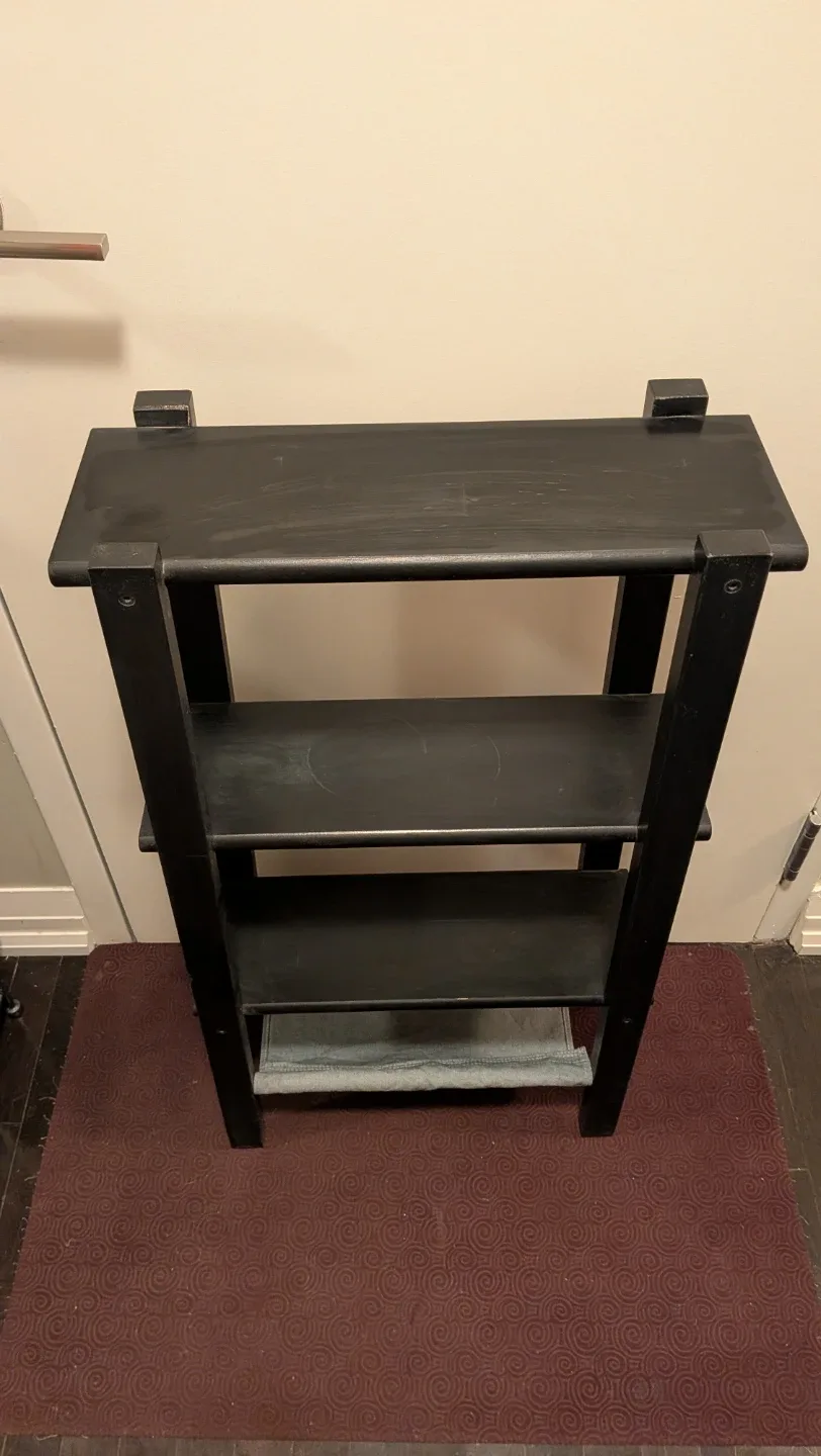 Black Wooden Shelf Unit, 3 Shelves plus hammock image indicator(2)