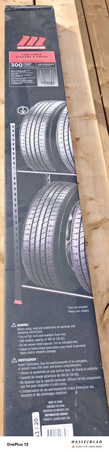 MotoMaster Tire Shelf - 300-lb Capacity