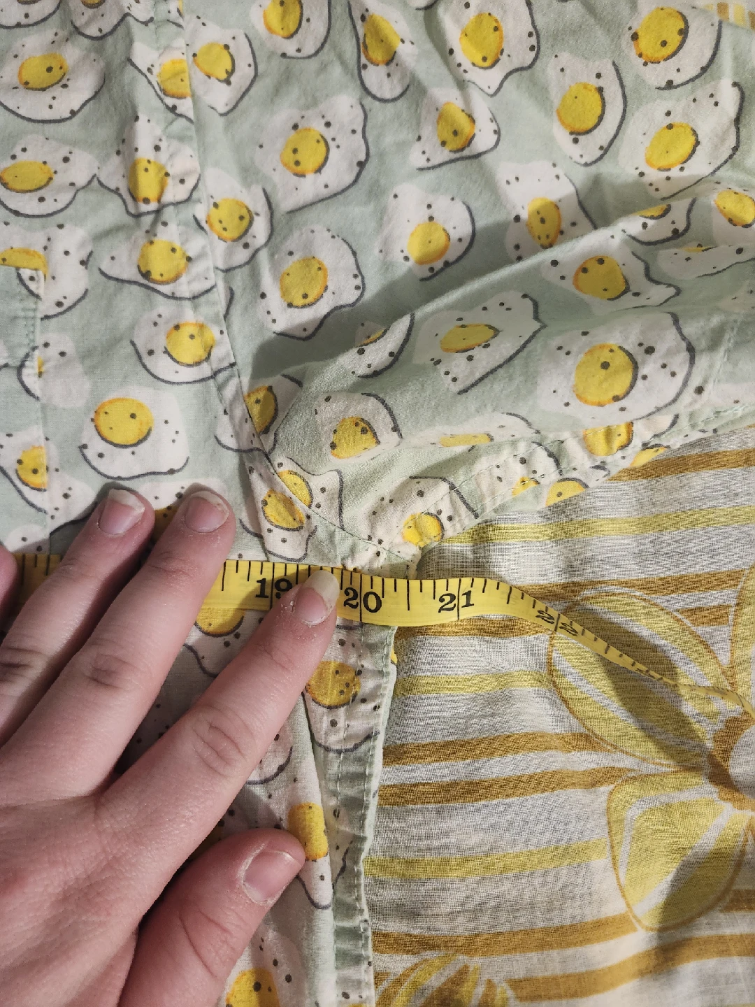 Yellow and white egg print mens button-up shirt - photo 4