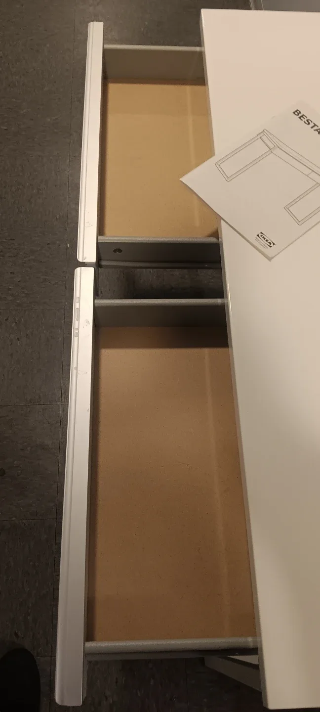 IKEA BESTA Burs White Desk with Drawers image indicator(5)