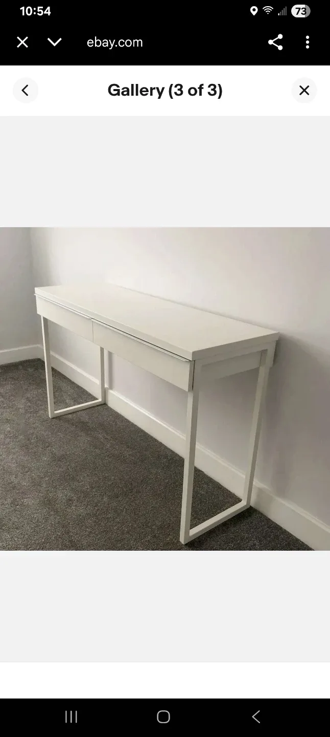 IKEA BESTA Burs White Desk with Drawers image indicator(6)