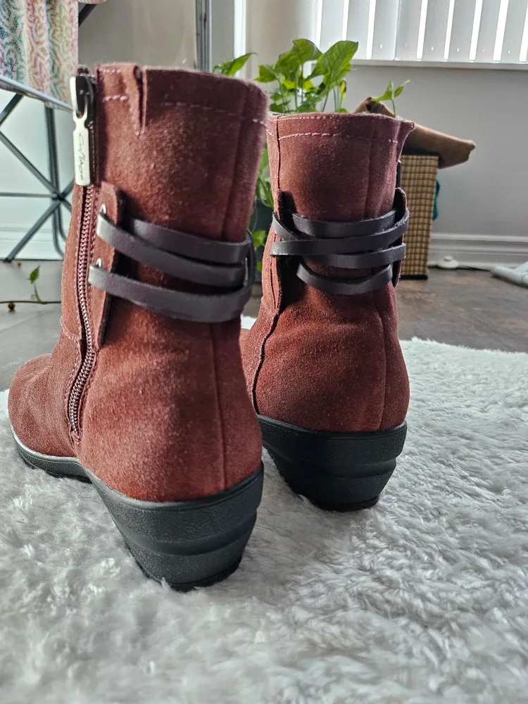 Suede Ankle Boots - Maroon/Deep Red image indicator(3)