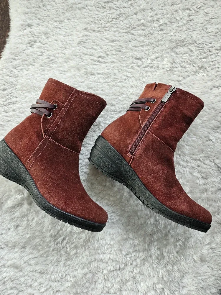 Suede Ankle Boots - Maroon/Deep Red image indicator(5)
