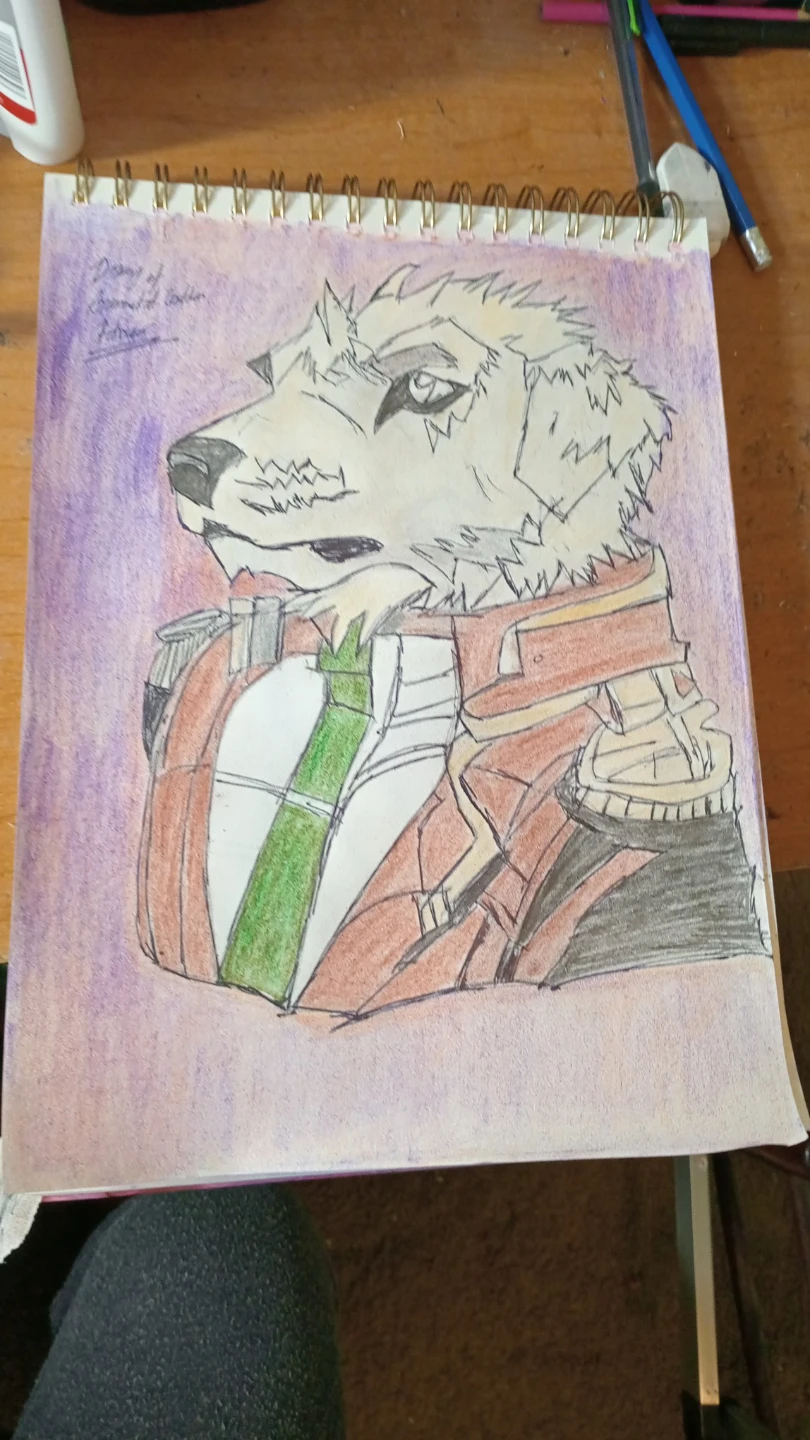 Purple Dog Knight Drawing Illustration by Custom Artist - photo 4