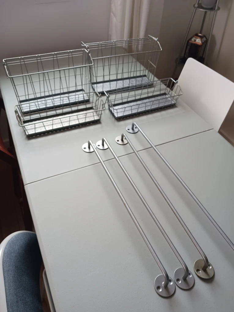 IKEA Metal Hanging Basket Set with Wall Rods