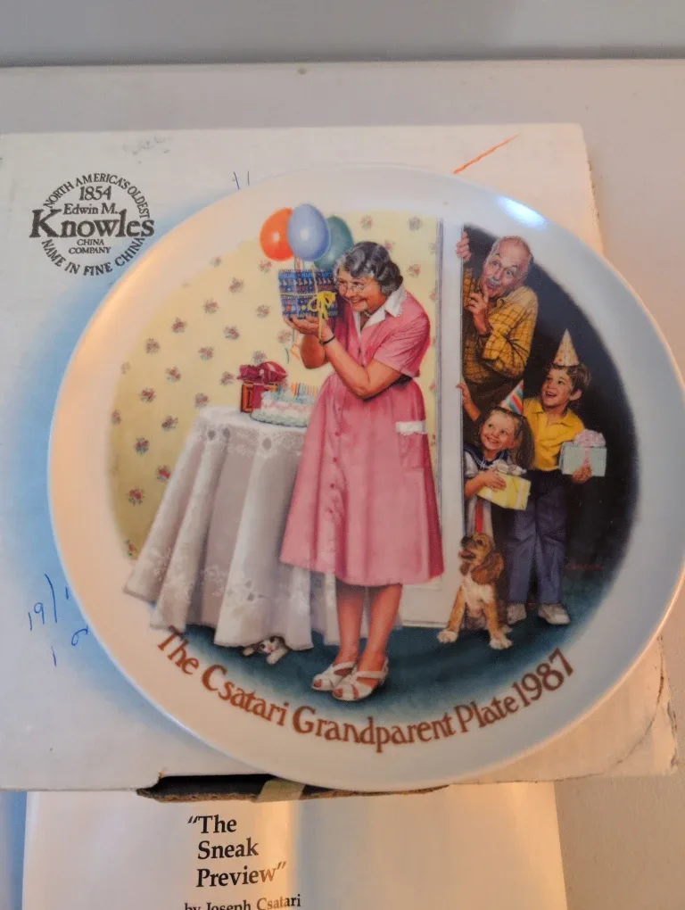 Edwin M. Knowles The Csatari Grandparent Plate 1987