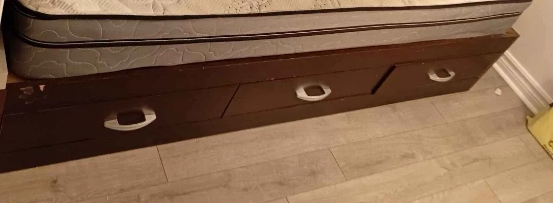 Dark Brown Bed Frame with Storage image indicator(2)