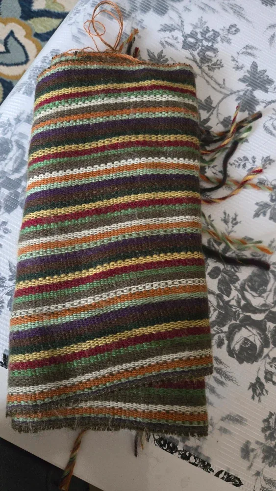 Striped Multi-Colour Woven Throw scarf