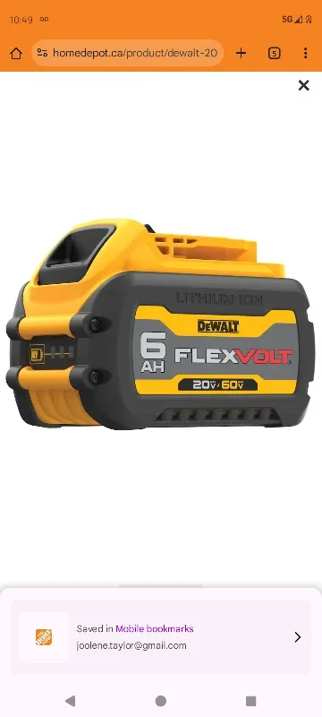 DeWalt Flexvolt 20V/60V MAX 6.0 Ah Battery