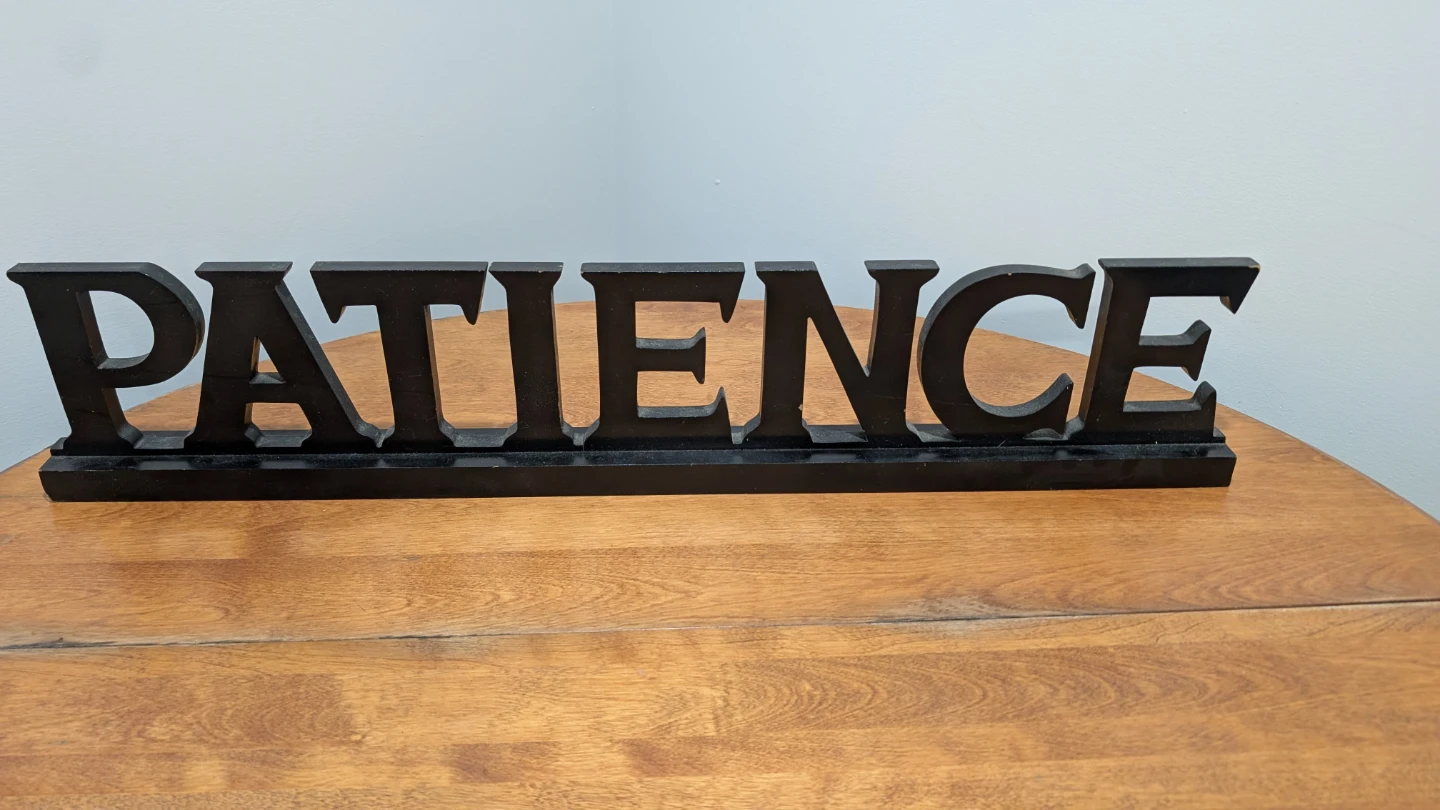 Patience Wooden Word Art Decor - photo 2