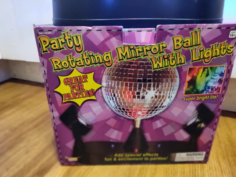Party Rotating Mirror Ball with Lights - photo 2