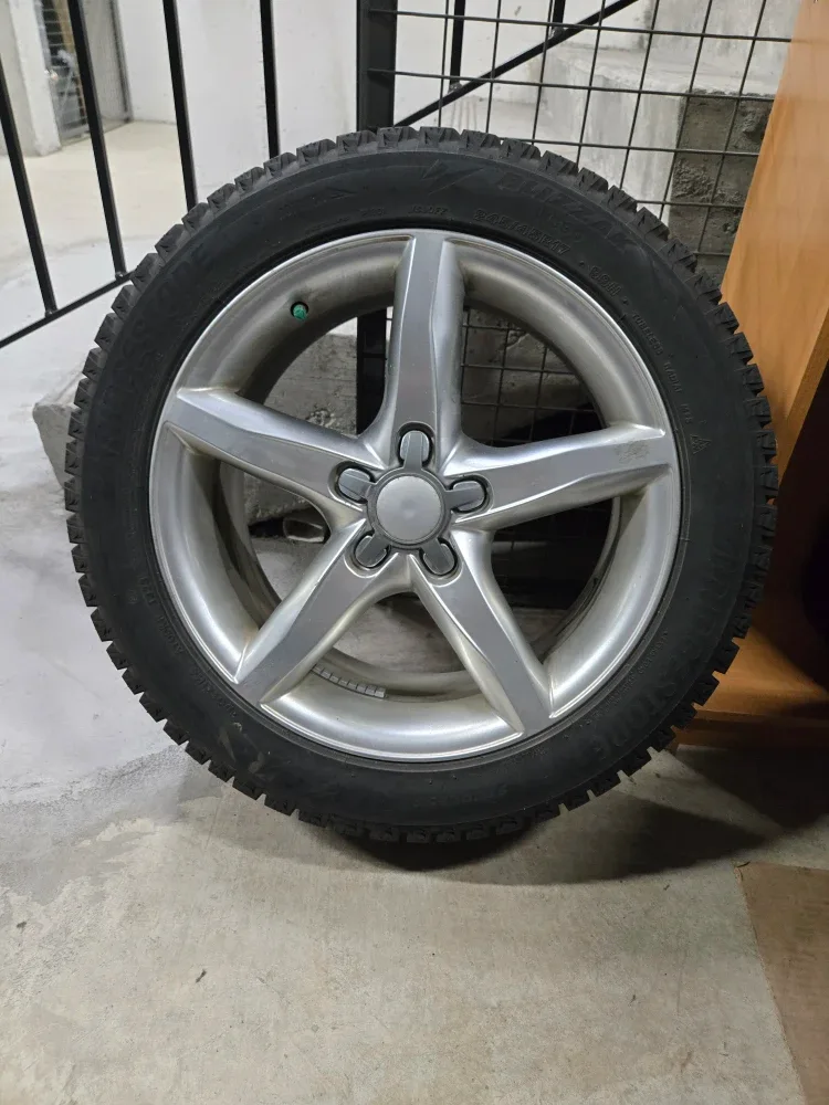 Set of Bridgestone Blizzak WS90 245/45R17 Winter Tires on Rims