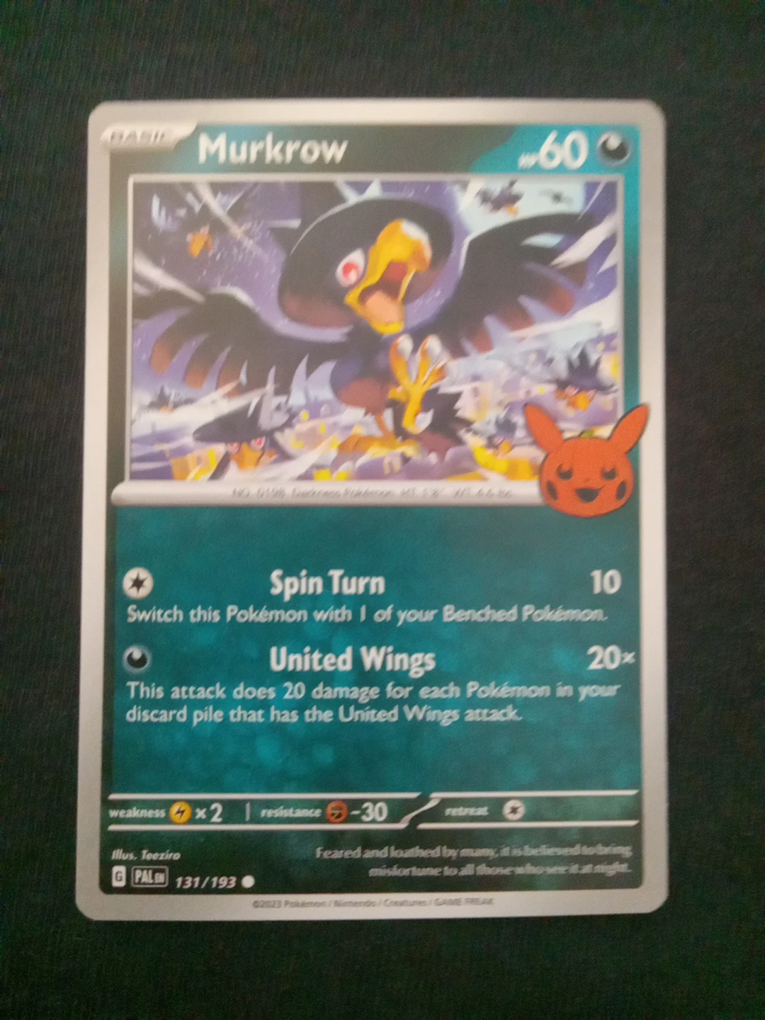 Murkrow 2023 Trick or Trade Pokemon Card