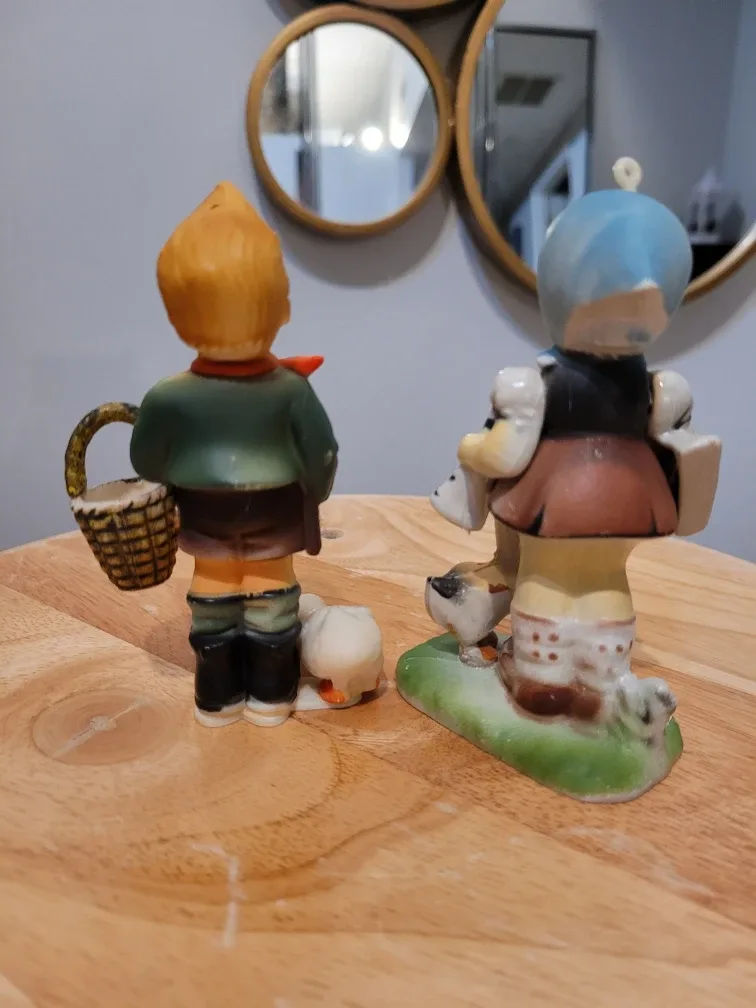 Vintage Hummel-style Boy & Girl Ornaments image indicator(2)