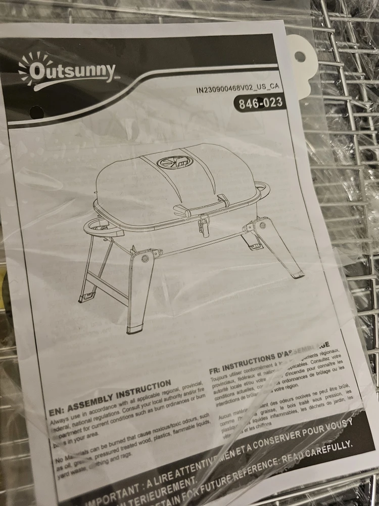 Outsunny Portable Charcoal BBQ Grill - New