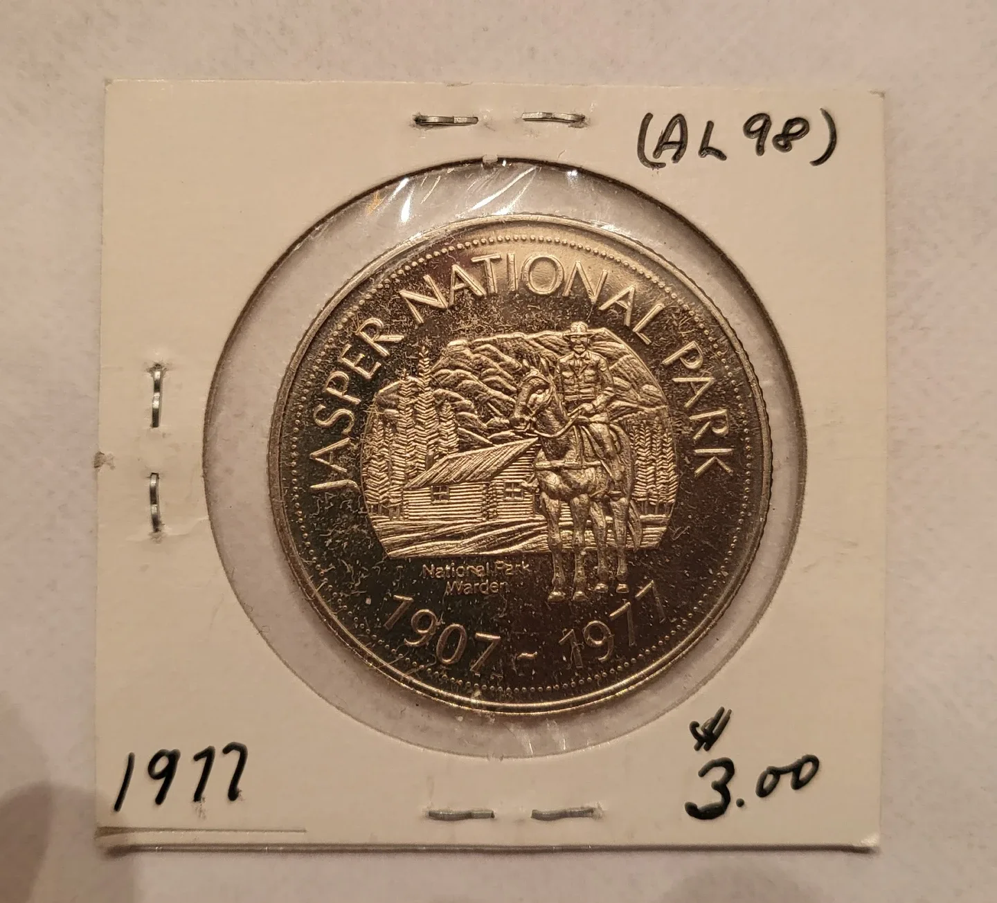 Jasper National Park Souvenir Dollar Coin 1977 thumbnail
