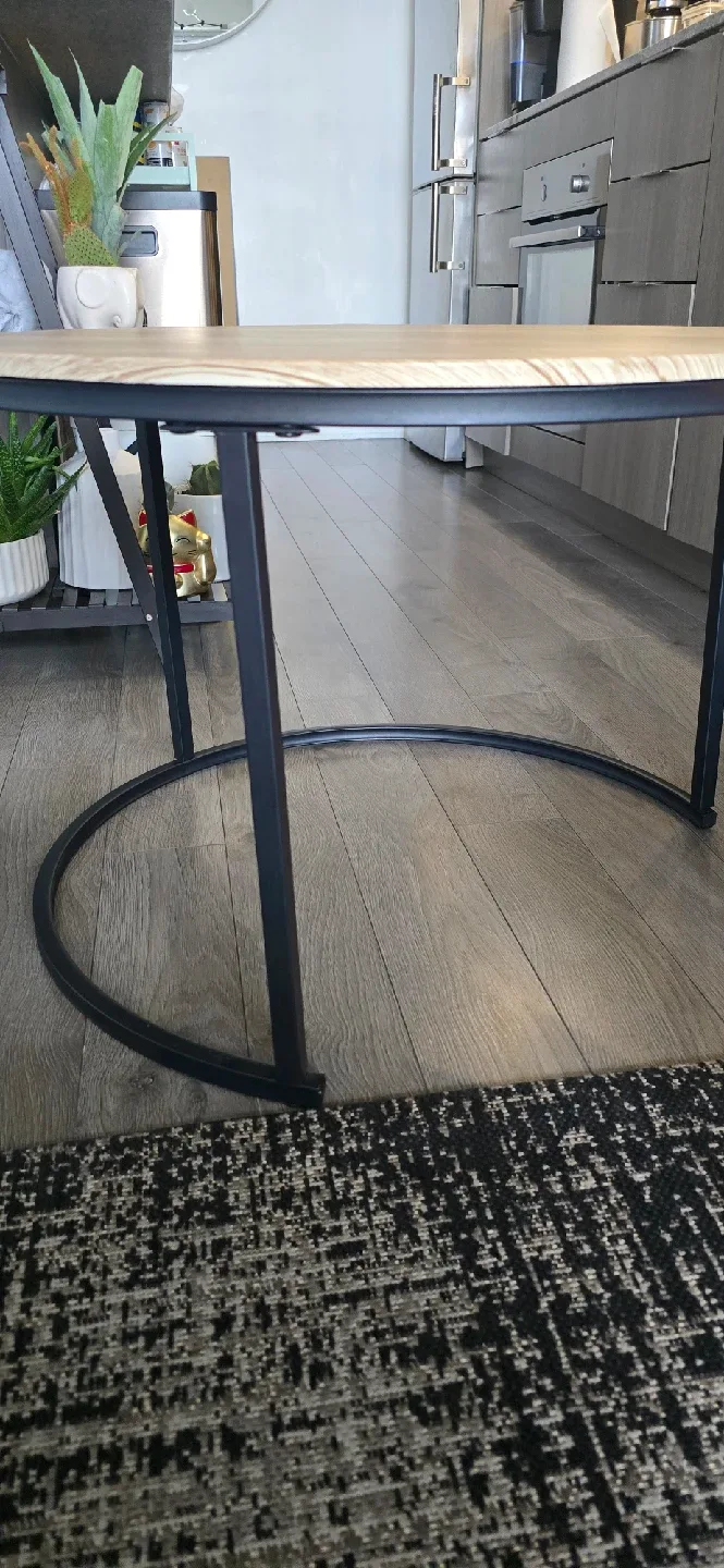 Round Coffee Table - Wood & Black Metal image indicator(3)