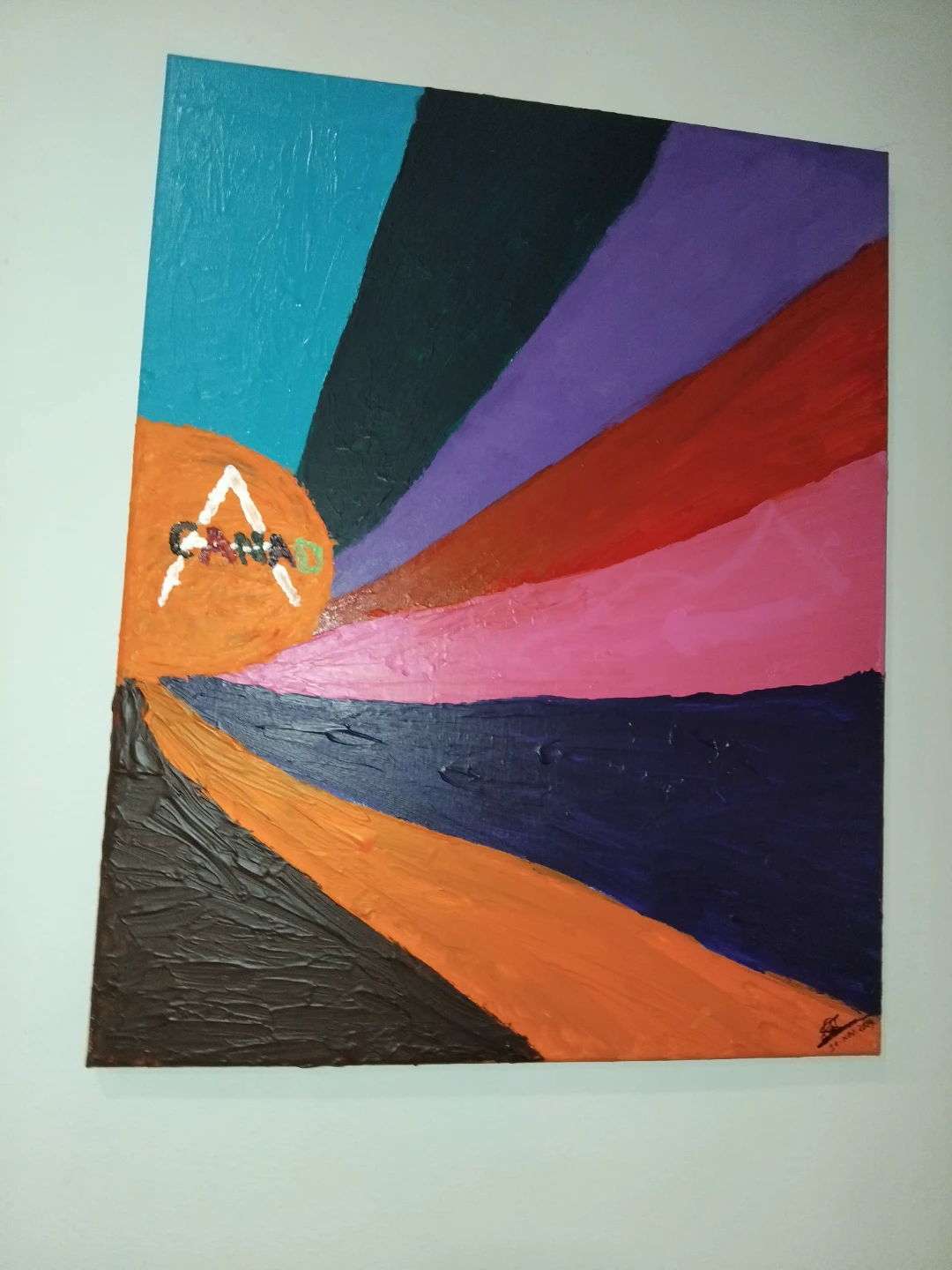 16×20 inch hand painted canvas .new