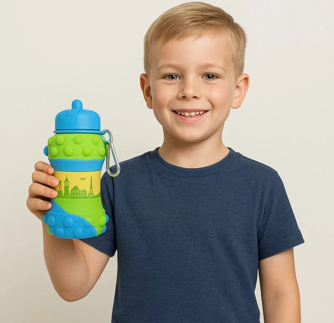 Foldable Water Bottle - Blue & Green image indicator(5)