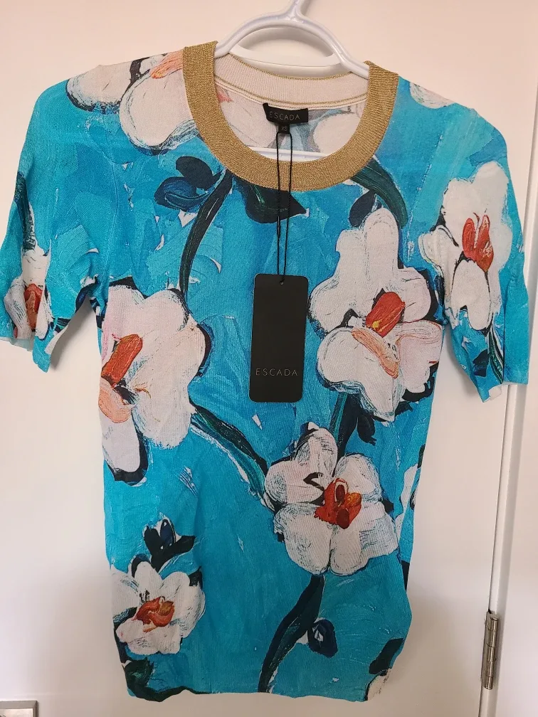 Escada Floral Print Top - Size XS