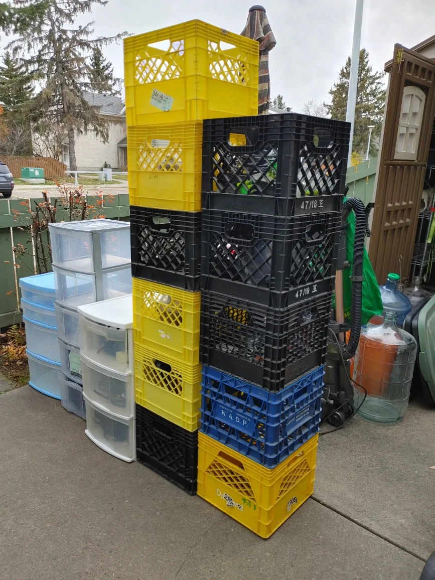 Storage Containers and Milk Crates