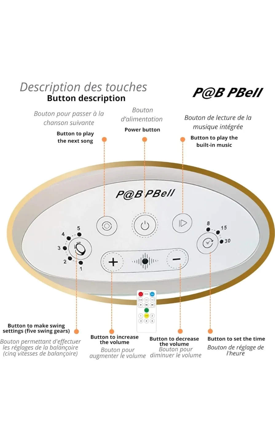 New Baby Swings for Infants, Infant Swing, 3 Seat Positions image indicator(4)