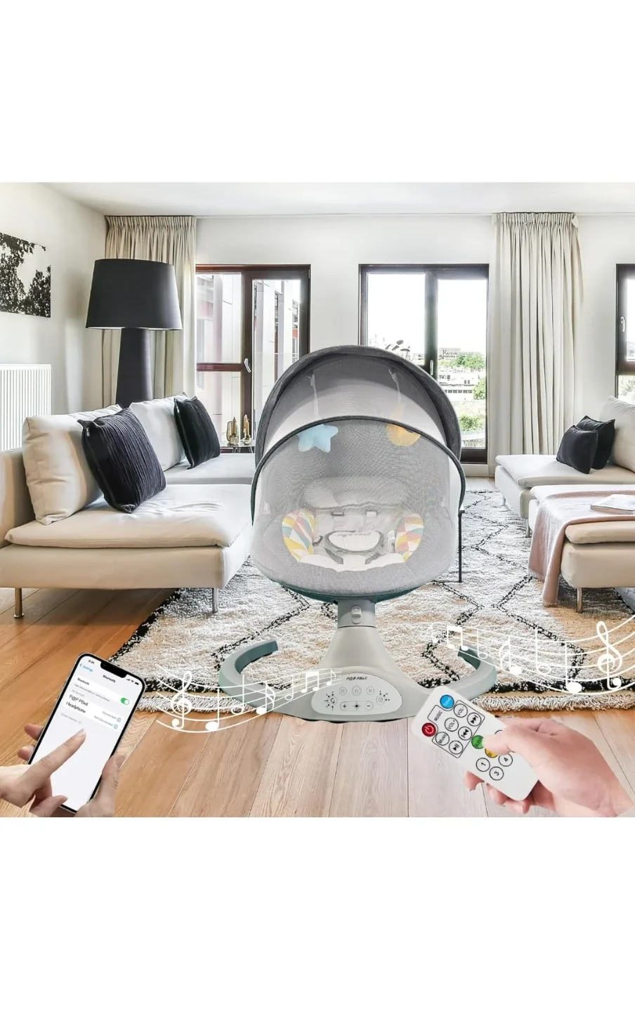 New Baby Swings for Infants, Infant Swing, 3 Seat Positions image indicator(7)