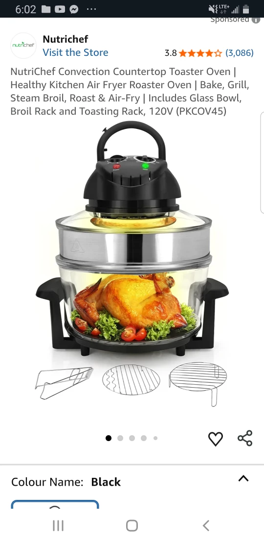 NutriChef Convection Countertop Toaster Oven - Black - photo 4