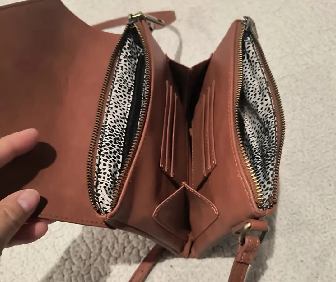 Antik Kraft Brown Crossbody Envelope Purse Bag Adjustable Strap image indicator(9)