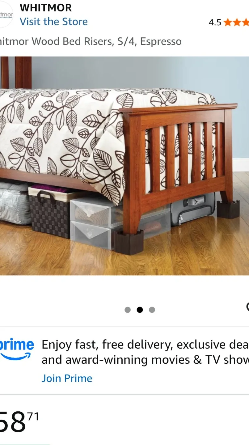 Whitmor Wood Bed Risers - Set of 4 Espresso image indicator(6)