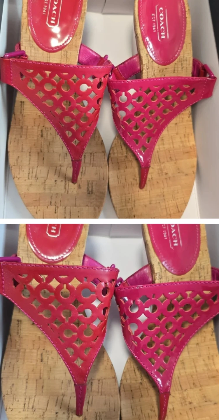 Coach Pink Wedge Sandals 10B
