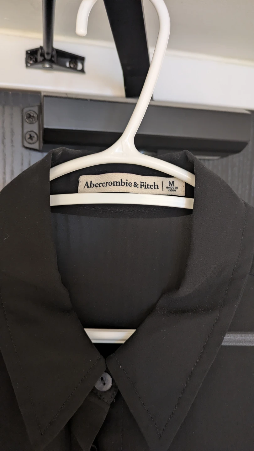 Abercrombie & Fitch Black Sheer Button-Up Shirt - M - photo 2