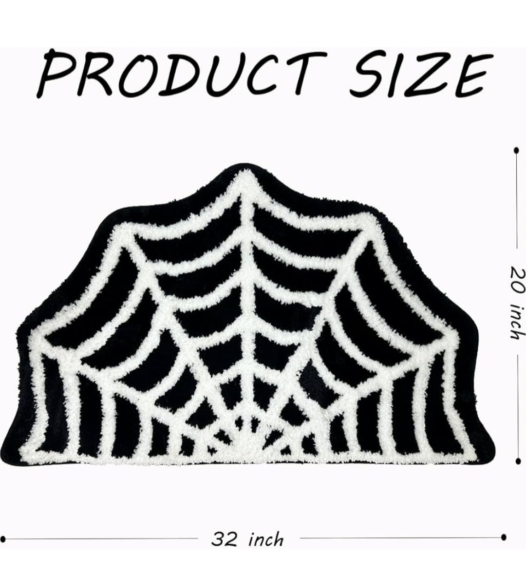 Spider Web Bath Mat - Black & White, 32 x 20 inches - photo 2