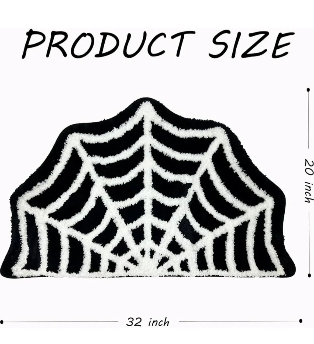Spider Web Bath Mat - Black & White, 32 x 20 inches image indicator(2)