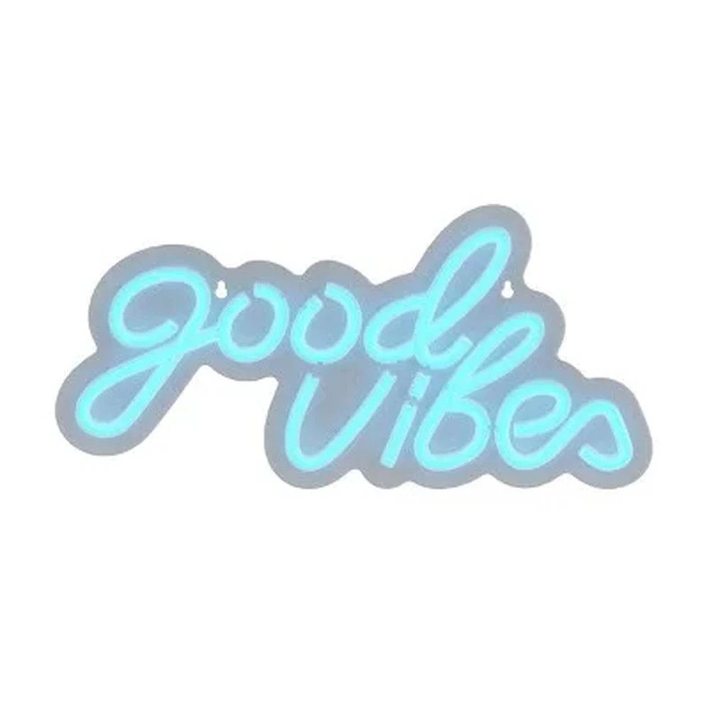 LED Wall Light – “Good Vibes” Neon Sign USB & Battery Powered - photo 5
