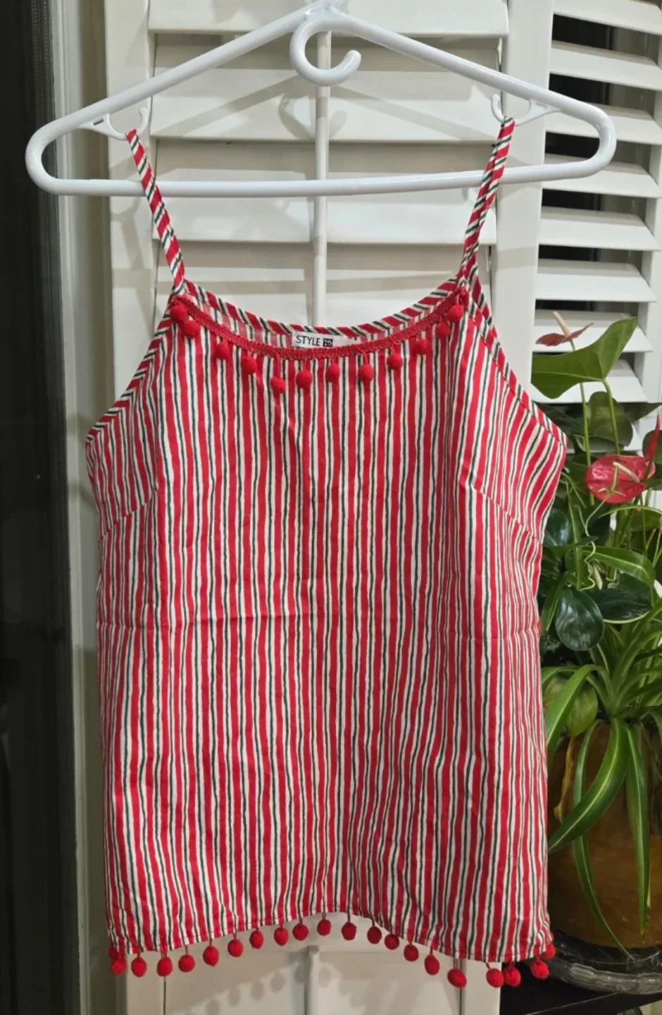 Style & Co Red Striped Tank Top image indicator(2)