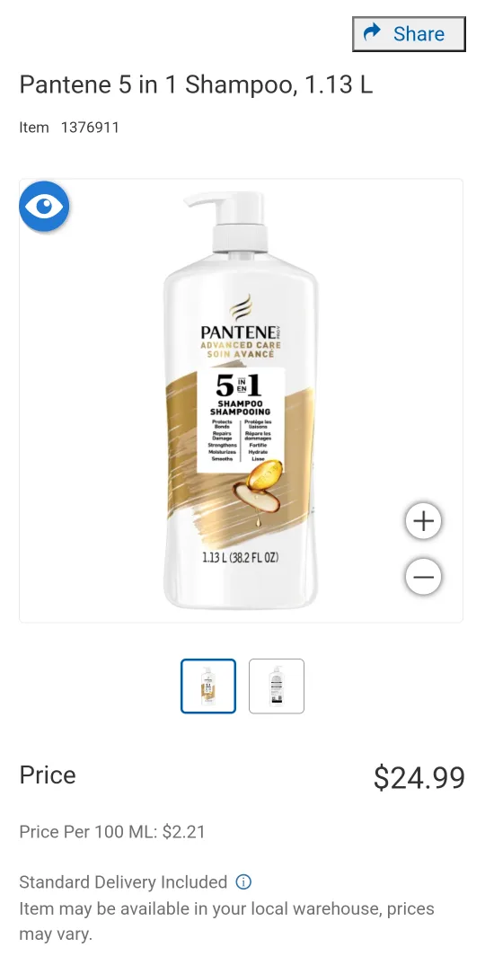 Giant bottle Pantene Shampoo image indicator(3)
