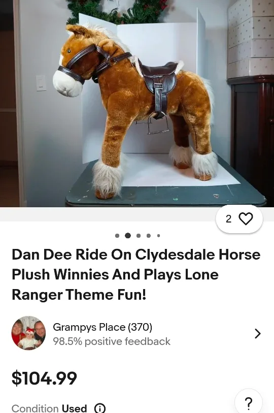 Dan dee ride on clydesdale horse