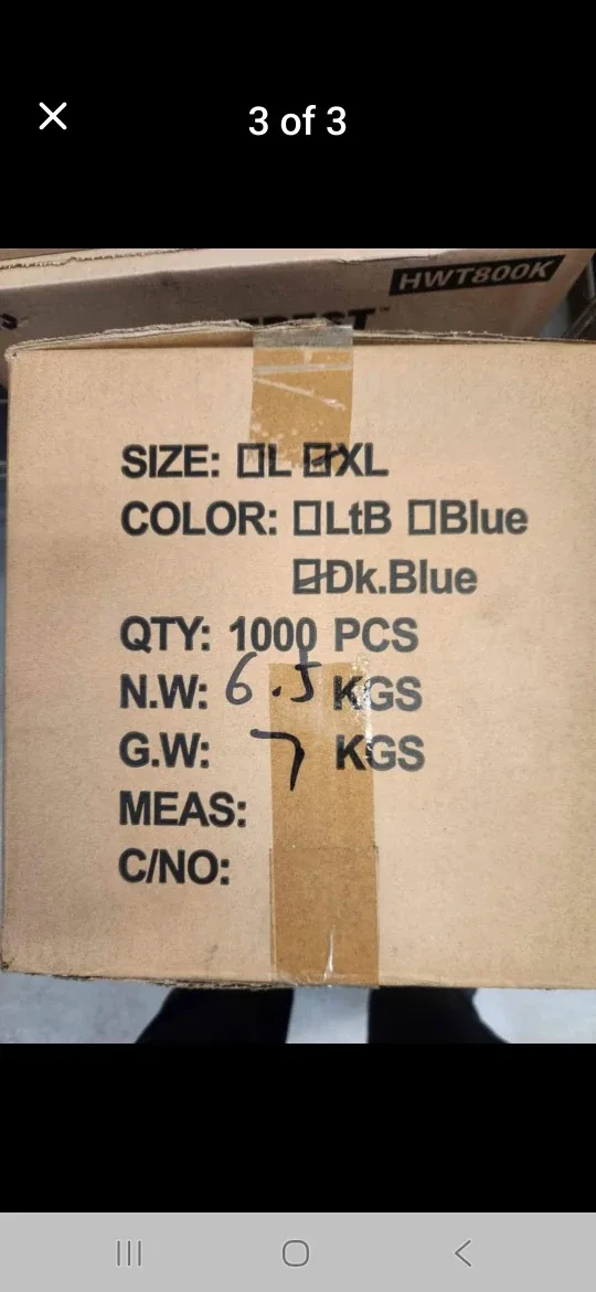 Bebos Disposable Nitrile Gloves, XL, Blue