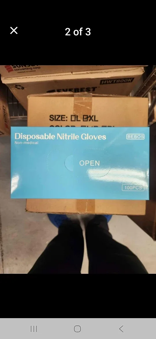 Bebos Disposable Nitrile Gloves, XL, Blue image indicator(2)