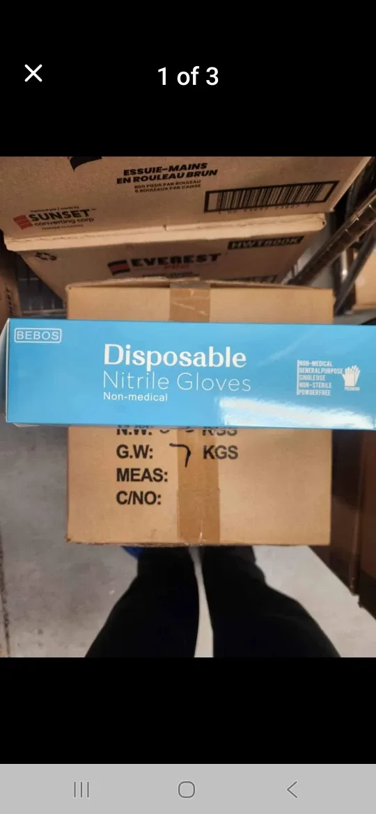 Bebos Disposable Nitrile Gloves, XL, Blue image indicator(3)