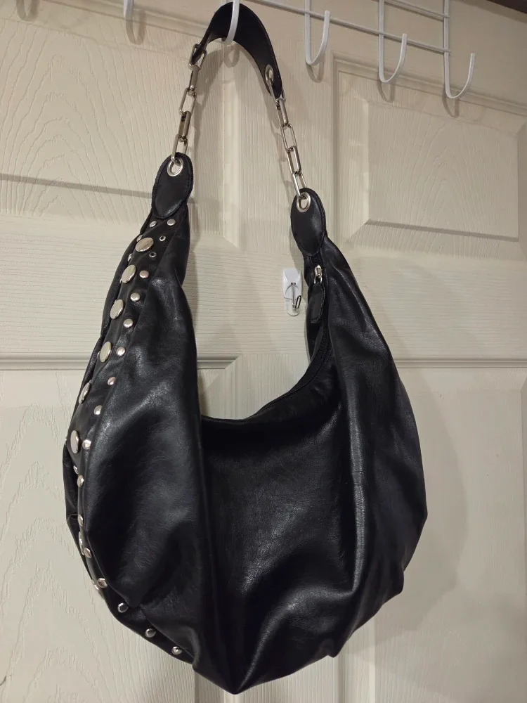Black Studded Shoulder Bag