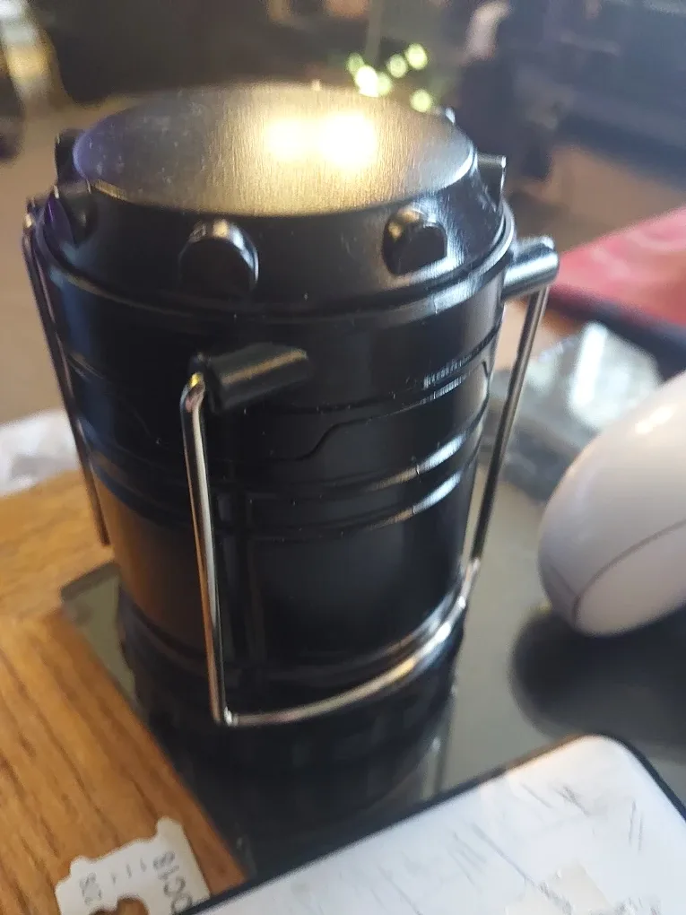 Black Portable LED Camping Lantern image indicator(2)