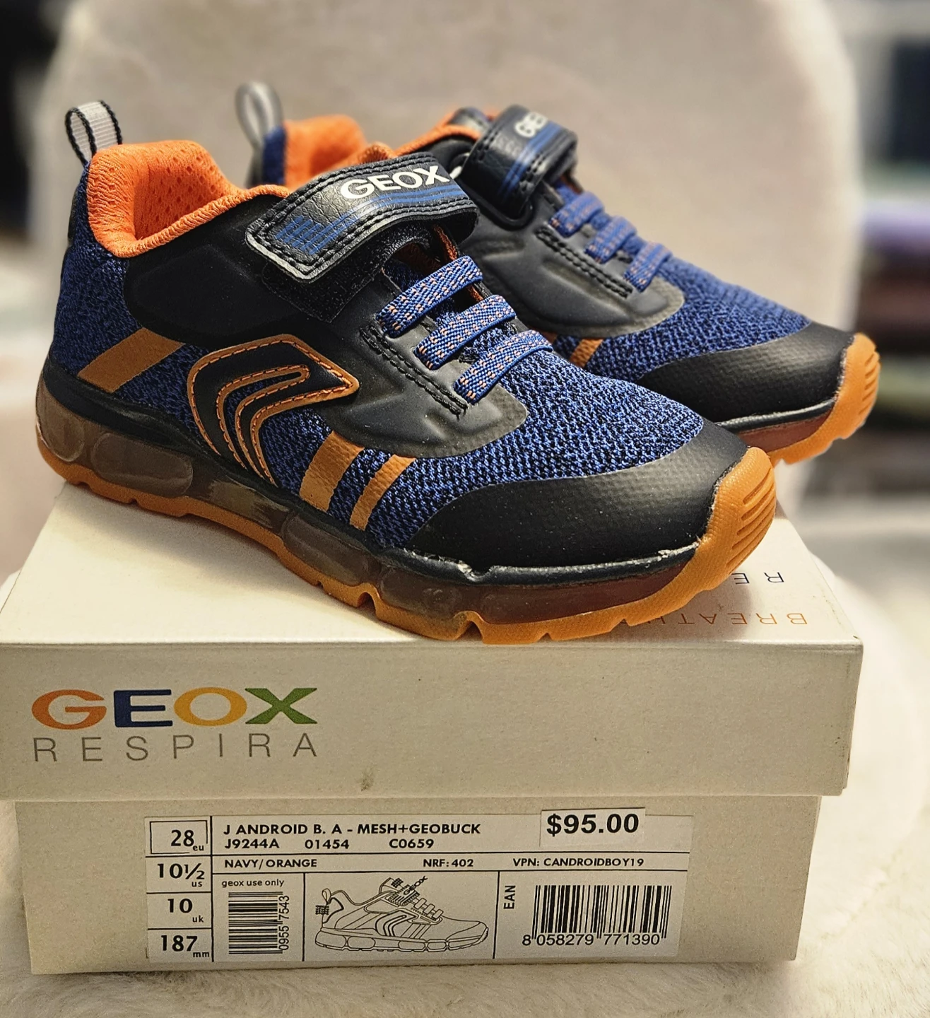 Geox Kids Android B. A-Mesh+Geobuck Size 10.5 US
