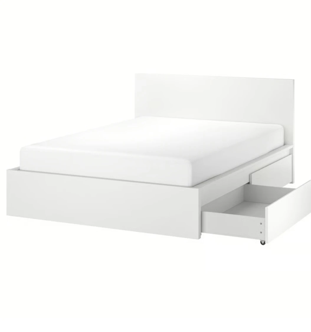 Queen IKEA Brimnes Bed Frame with Storage - White