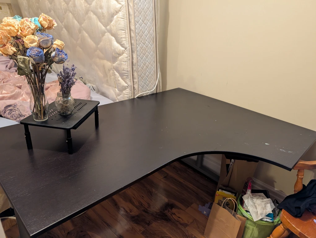 Black Corner Desk with extension