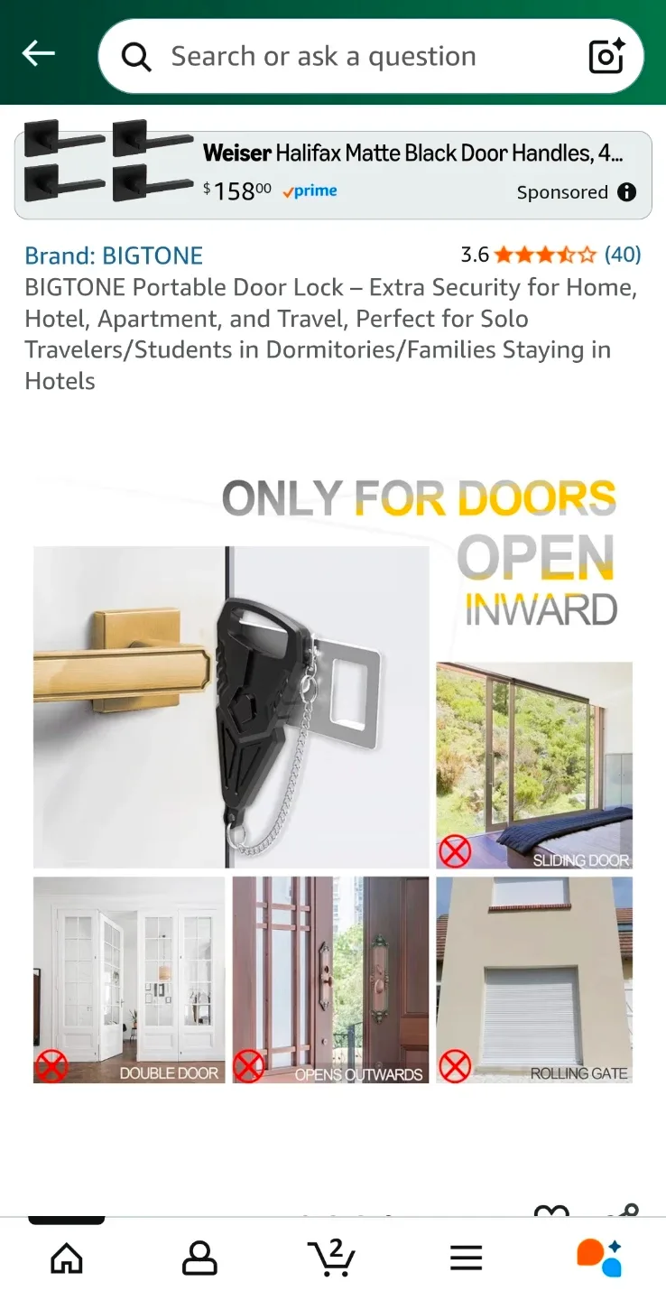 Portable Door Lock for Hotel Room, also a Phone Stand image indicator(5)