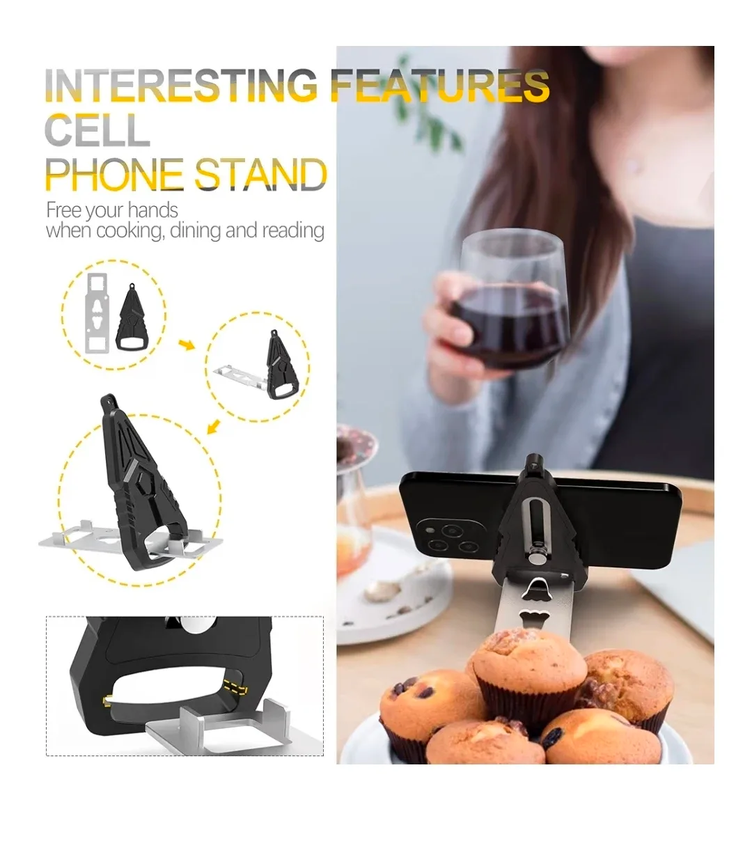 Portable Door Lock for Hotel Room, also a Phone Stand image indicator(8)