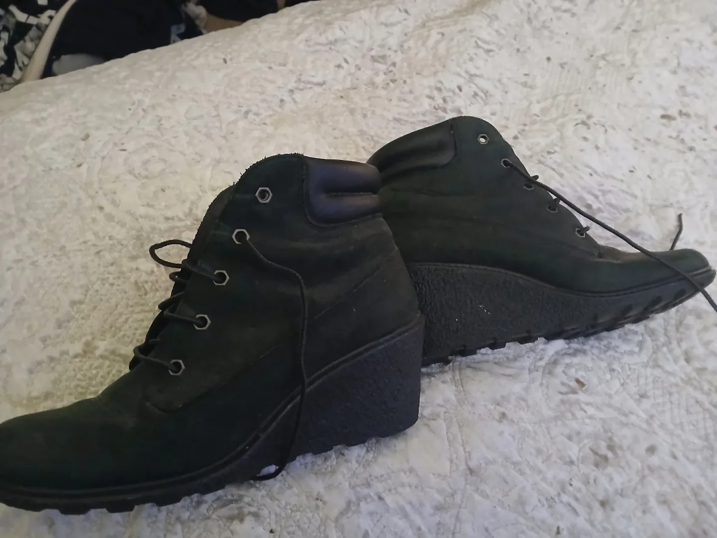 Black Wedge Ankle Boots